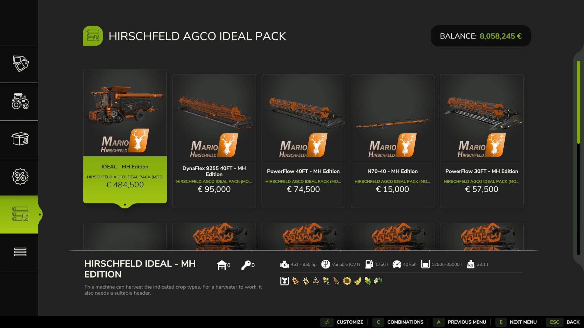 AGCO Ideal Pack FS25 Farming Simulator mod screenshot 2