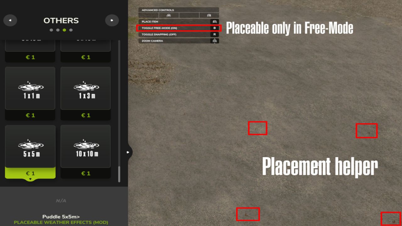 Umieszczane efekty pogodowe FS25 Farming Simulator mod screenshot 2