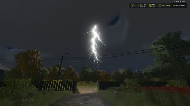 Burza z piorunami FS25 mod