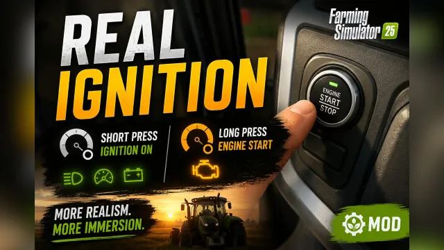 Realistic Ignition FS25 FS25 mod